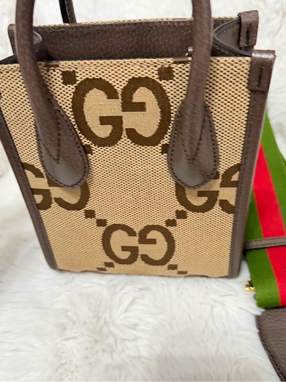 Gucci Beige and Brown GG Canvas Mini Tote with strap included 🚨Authentic